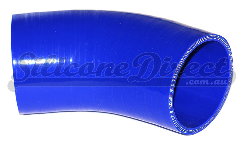 70mm ID (2.75") 45 Degree Elbow Silicone Hose - Black/Blue