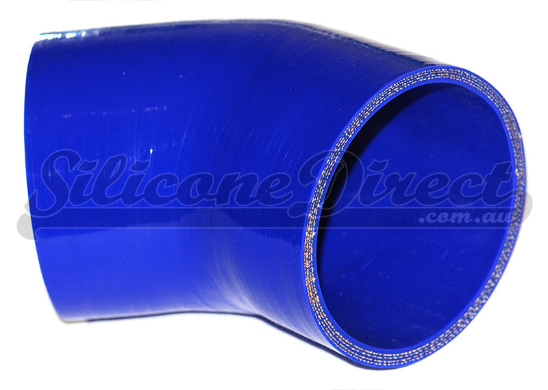 89mm ID (3.5") 45 Degree Elbow Silicone Hose - Black/Blue