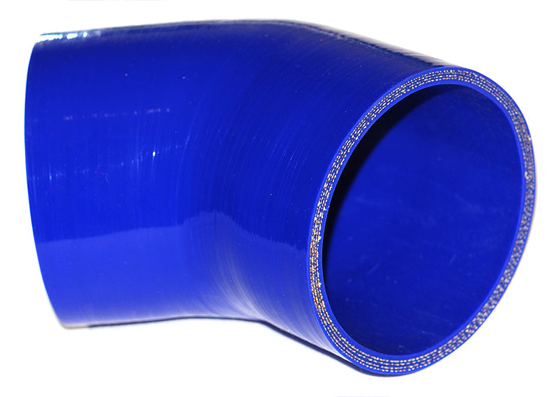 89mm ID (3.5") 45 Degree Elbow Silicone Hose - Black/Blue
