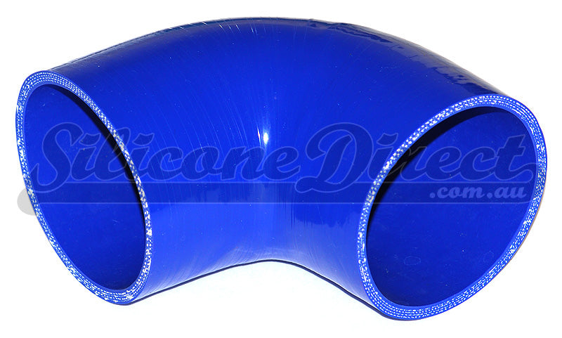 89mm ID (3.5") 90 Degree Elbow Silicone Hose - Black/Blue