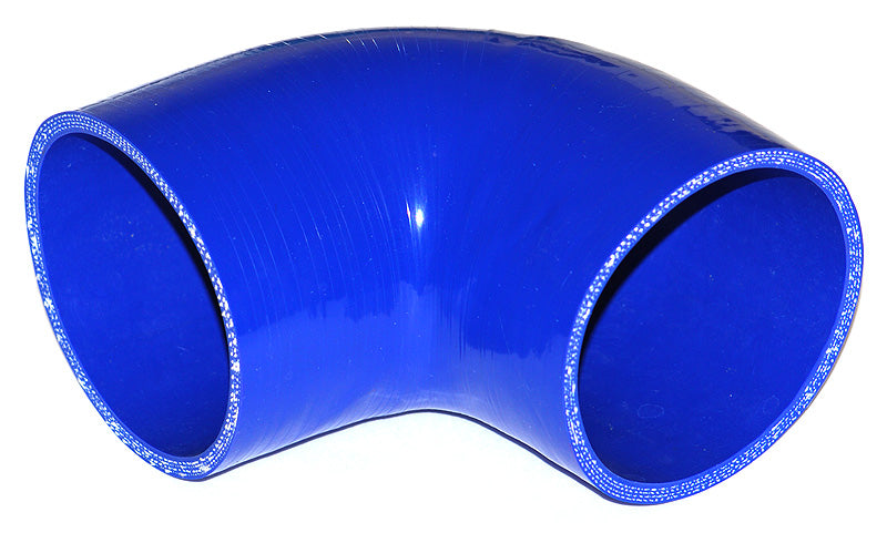 89mm ID (3.5") 90 Degree Elbow Silicone Hose - Black/Blue