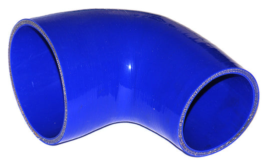 83mm to 76mm ID (3.25-3") 90 Degree Elbow Reducer Silicone Hose - Black/Blue