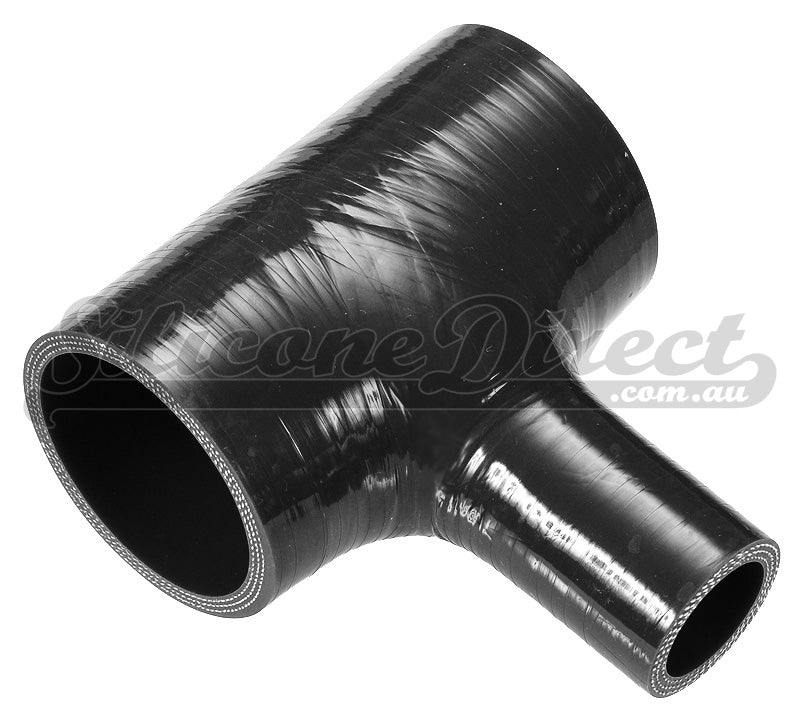 70mm ID x 25mm Spout ID (2.75" x 1" Spout) T-Piece Silicone Hose - Black/Blue