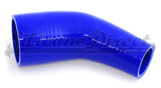 51mm to 25mm ID (2-1") 45 Degree Elbow Reducer Silicone Hose - Black/Blue