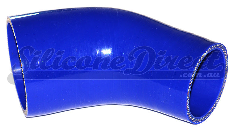 63mm to 51mm ID (2.5-2") 45 Degree Elbow Reducer Silicone Hose - Black/Blue
