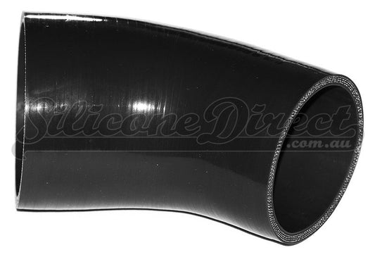 89mm to 76mm ID (3.5-3") 45 Degree Elbow Reducer Silicone Hose - Black/Blue