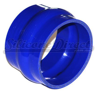 102mm ID (4") Straight Humped Joiner Silicone Hose - Black/Blue
