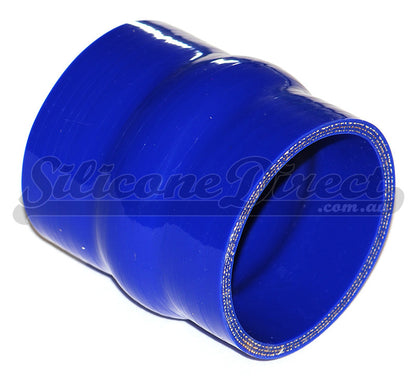 70mm ID (2.75") Straight Humped Joiner Silicone Hose - Black/Blue