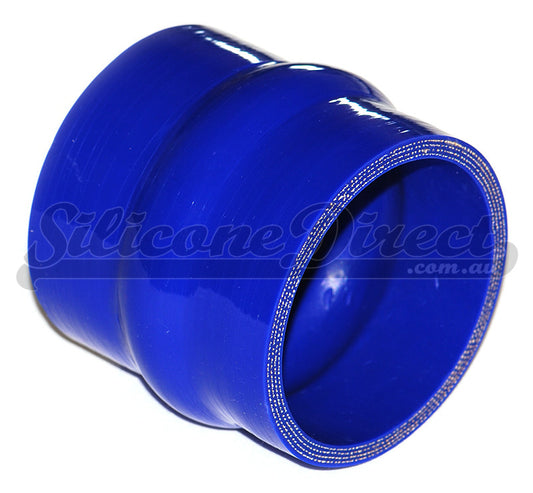 76mm ID (3") Straight Humped Joiner Silicone Hose - Black/Blue