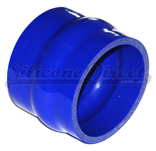 89mm ID (3.5") Straight Humped Joiner Silicone Hose - Black/Blue