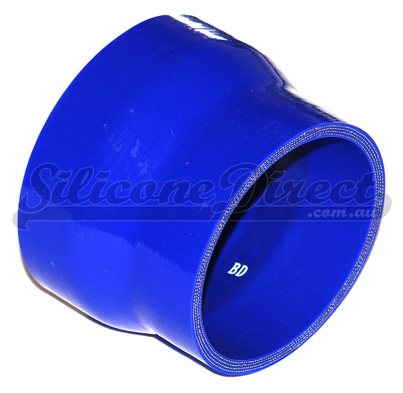 89mm to 83mm ID (3.5-3.25") Straight Reducer Silicone Hose - Black/Blue