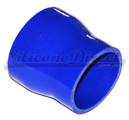 76mm to 63mm ID (3-2.5") Straight Reducer Silicone Hose - Black/Blue