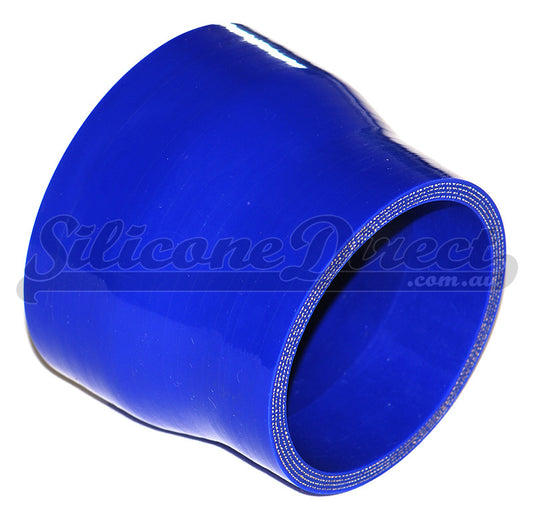 89mm to 76mm ID (3.5-3") Straight Reducer Silicone Hose - Black/Blue